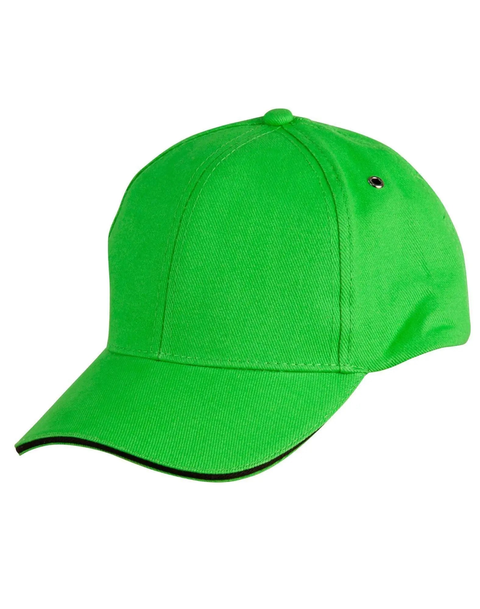 Sandwich Peak Cap Ch18 Active Wear Winning Spirit Lime Green/Black One size fits most
